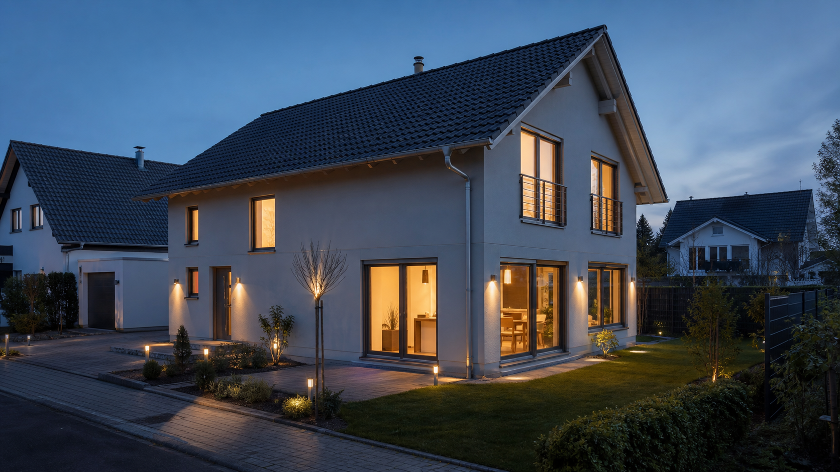 Gebäude mit integrierter Automations- und Smart-Home-Technik