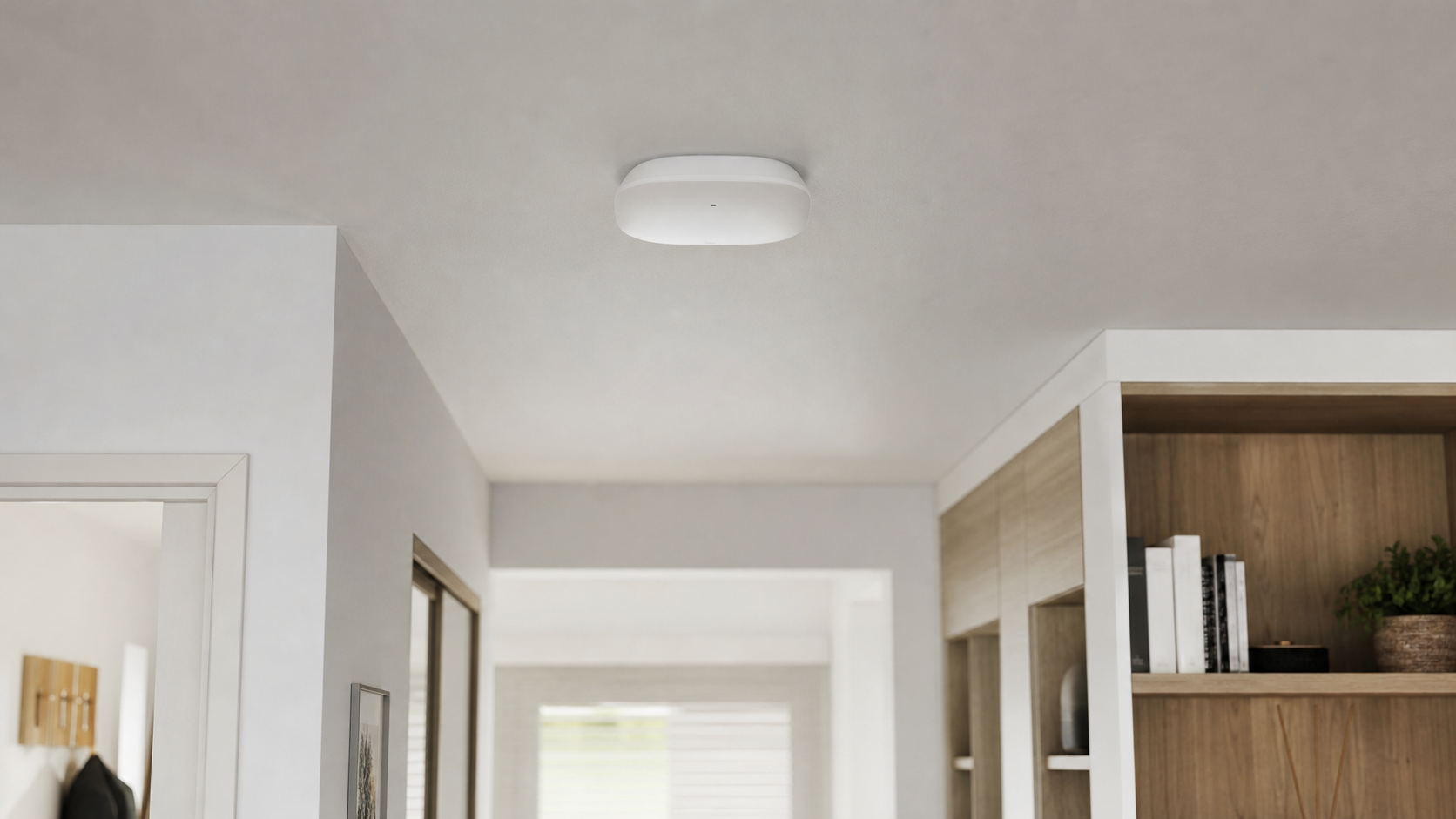 Dezent installierter Access Point in einem Innenraum